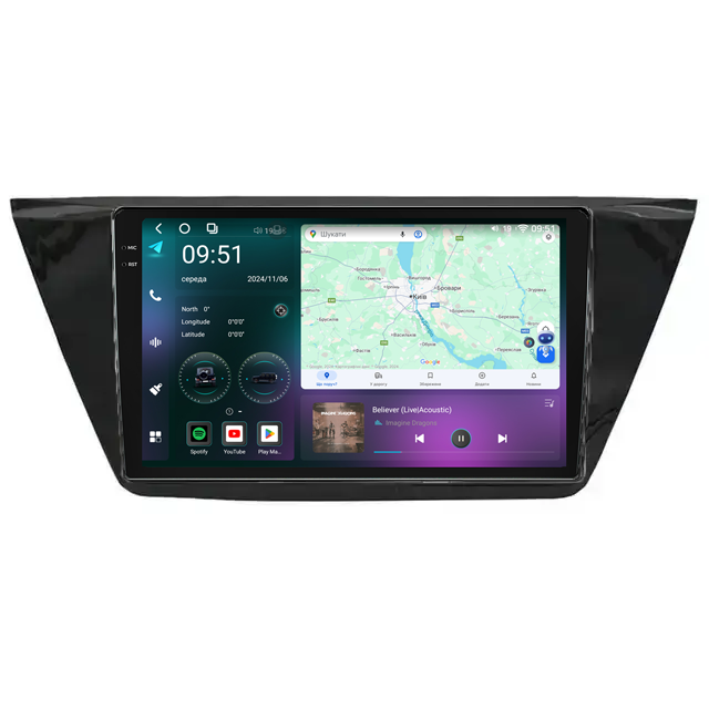 Штатна магнітола Mekede M7 Plus Volkswagen Touran (2016-2018) CarPlay QleD, фото 1