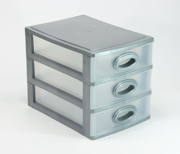 Мінікомод три секції Консенсус 27х19х20см сірий