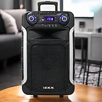 Акустична переносна колонка 80Вт з караоке, Bluetooth, LED підсвіткою та двома мікрофонами