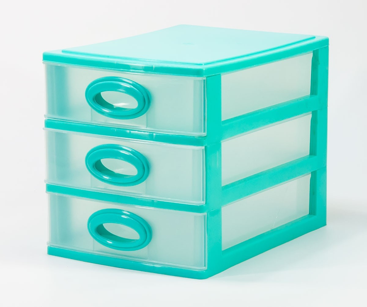 Мінікомод три секції Консенсус 27х19х20см бірюзовий