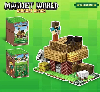 Конструктор магнітний Майнкрафт, Magnet Block (Magnet world) "Будинок воїна", 70 дет., T9907
