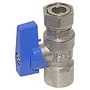 Кран прямий з накидною гайкою Bianchi DN 3/4"Вx3/4"НГ синя ручка (Італія) 528005050E, фото 3