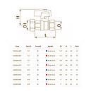 Кран прямий з накидною гайкою Bianchi DN 1/2"Нx1/2"НГ червона ручка (Італія) 528M04040F, фото 4