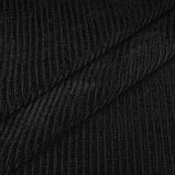 Велюр щільний трикотажний рубчик 4мм чорний, фото 2