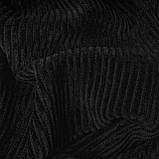 Вельвет на трикотажу рубчик 4мм чорний, фото 5