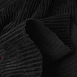 Вельвет на трикотажу рубчик 4мм чорний, фото 7