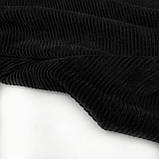 Велюр щільний трикотажний рубчик 4мм чорний, фото 8