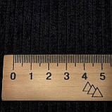 Велюр щільний трикотажний рубчик 4мм чорний, фото 4