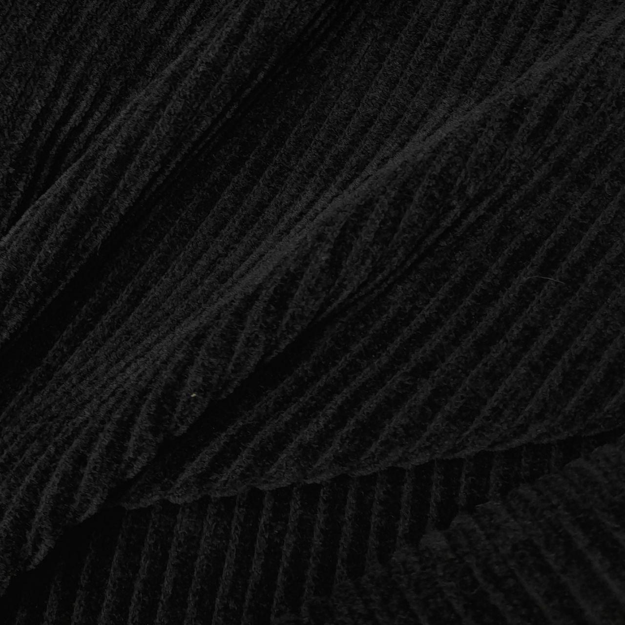 Відріз 0,68м вельвет на трикотажу рубчик 4мм чорний, фото 1