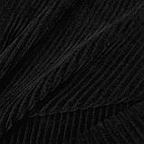 Вельвет на трикотажу рубчик 4мм чорний, фото 9
