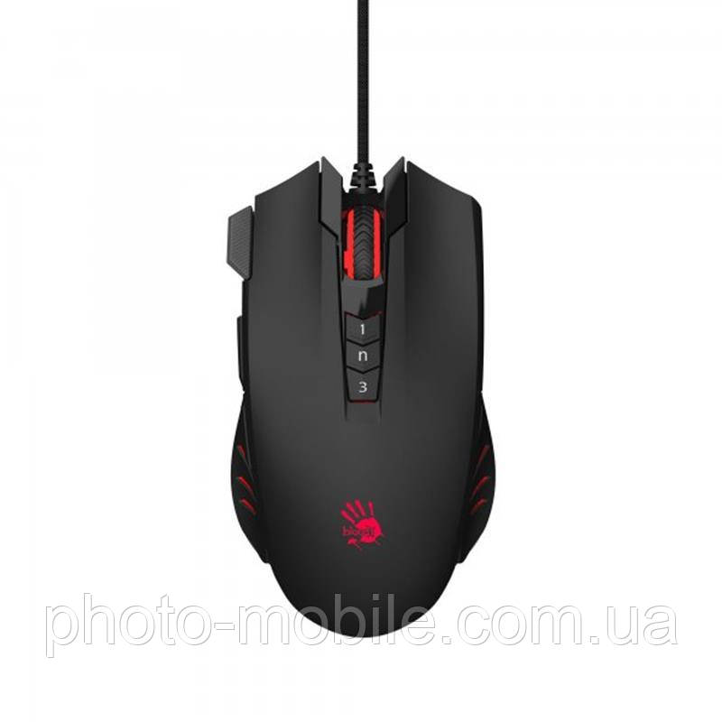 Ігрова комп'ютерна миша A4tech V9MA Activated, Optical, USB, Bloody, 4000 dpi, Extra Fire Button, підсвічування Black