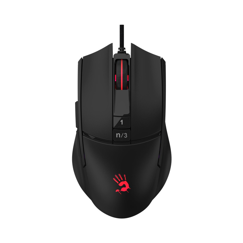 Ігрова комп'ютерна миша A4tech L65 Max "Bloody", USB, 12 000 cpi, 7 кнопок, вбудована пам'ять, RGB - підсвічування, Stone Black