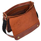 Шкіряна сумка через плече формату А4 Limary lim-3028RB коньячна, фото 2
