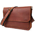 Шкіряна сумка через плече формату А4 Limary lim-3028RB коньячна, фото 3