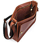 Шкіряна сумка через плече формату А4 Limary lim-3028RB коньячна, фото 9