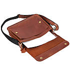 Шкіряна сумка через плече формату А4 Limary lim-3028RB коньячна, фото 10