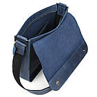 Шкіряна сумка через плече формату А4 Limary lim-3028RK синя, фото 2