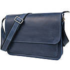 Шкіряна сумка через плече формату А4 Limary lim-3028RK синя, фото 3