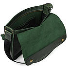 Шкіряна сумка через плече формату А4 Limary lim-3028RE зелена, фото 2