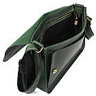 Шкіряна сумка через плече формату А4 Limary lim-3028RE зелена, фото 8