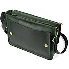 Шкіряна сумка через плече формату А4 Limary lim-3028RE зелена, фото 10