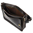 Шкіряна сумка через плече формату А4 Limary lim-3028RC коричнева, фото 2
