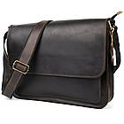 Шкіряна сумка через плече формату А4 Limary lim-3028RC коричнева, фото 3