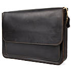 Шкіряна сумка через плече формату А4 Limary lim-3028RC коричнева, фото 6