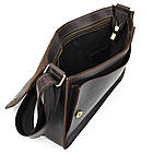 Шкіряна сумка через плече формату А4 Limary lim-3028RC коричнева, фото 8