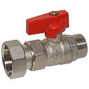 Кран прямий з накидною гайкою Bianchi DN 1/2"Нx1/2"НГ червона ручка (Італія) 528M04040F, фото 3