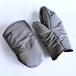 Муфта рукавиці для коляски Сірі на чорному флісі MagBaby