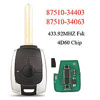 Ключ для Ssang-Yong 2- кнопки 433Mhz chip 4D60