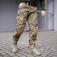 Зимові тактичні військові штани Rip-Stop піксель ЗСУ на флісі з наколінниками