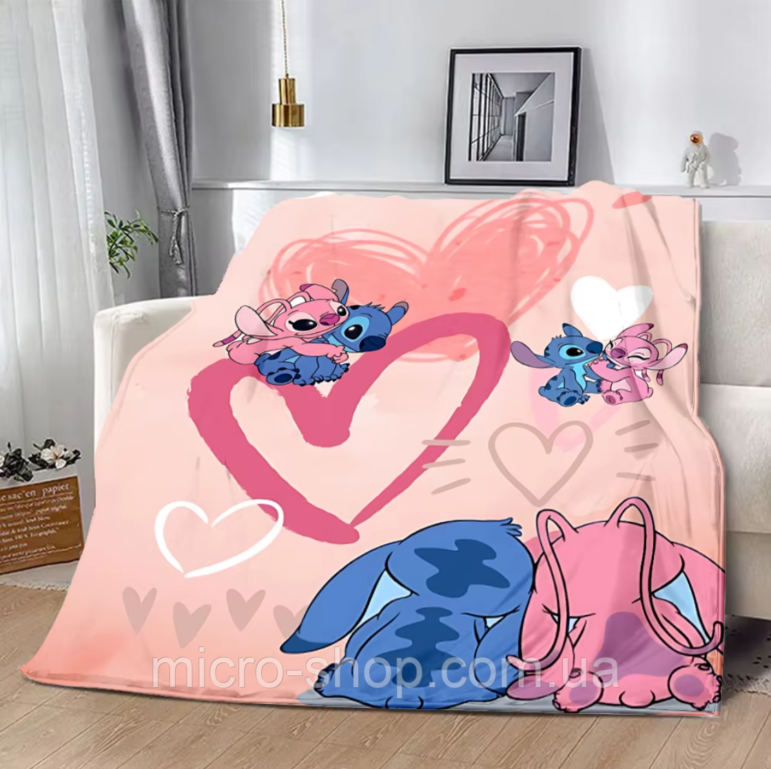 Плюшевий плед ковдра покривало Ліло та Стіч Lilo & Stitch 150х200 см