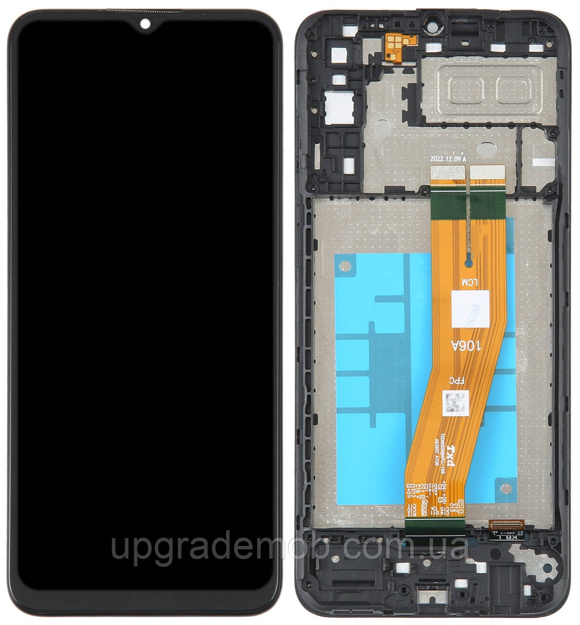 Дисплей модуль тачскрин Samsung A042 Galaxy A04e чорний з рамкою