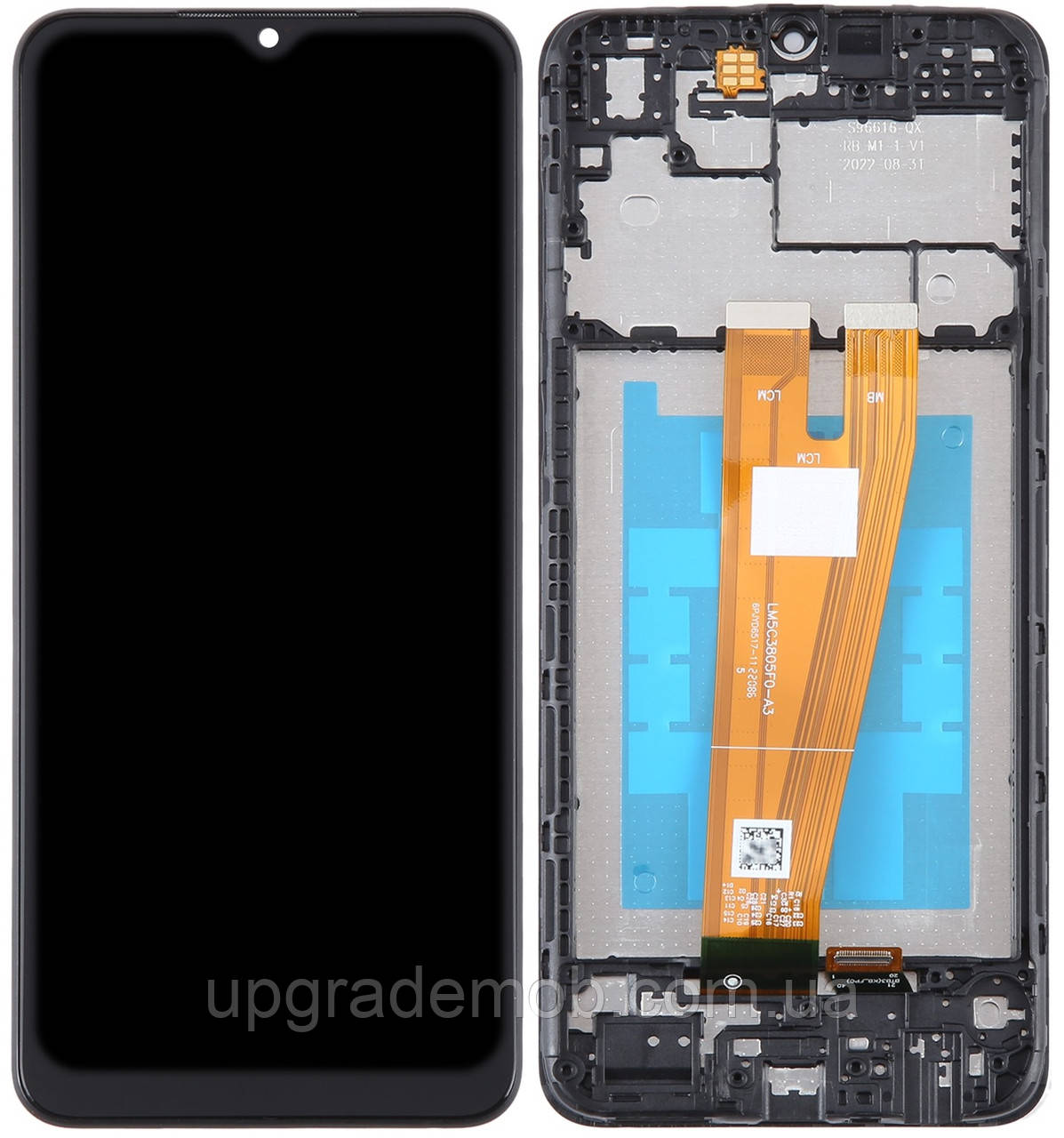 Дисплей модуль тачскрин Samsung A045 Galaxy A04 чорний з рамкою