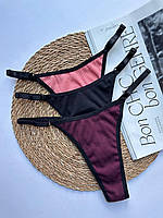 Трусики стринги рубчик, набор 3 шт