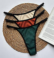 Трусики стринги рубчик, набор 3 шт