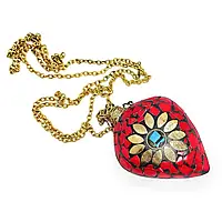 Жіночий аромакулон із бірюзою та коралами