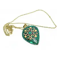 Аромокулон жіночий бронзовий із малахітом