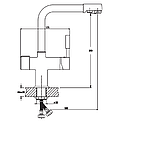 Змішувач З ПІД'ЄДНАННЯМ ДО ФІЛЬТРУ для кухні ЛАТУННИЙ високий Г-подібний Haiba Hans 021 (HB0816), фото 3