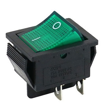 KCD4 Перемикач кулісного типу 16A 250V (green-black) DPST