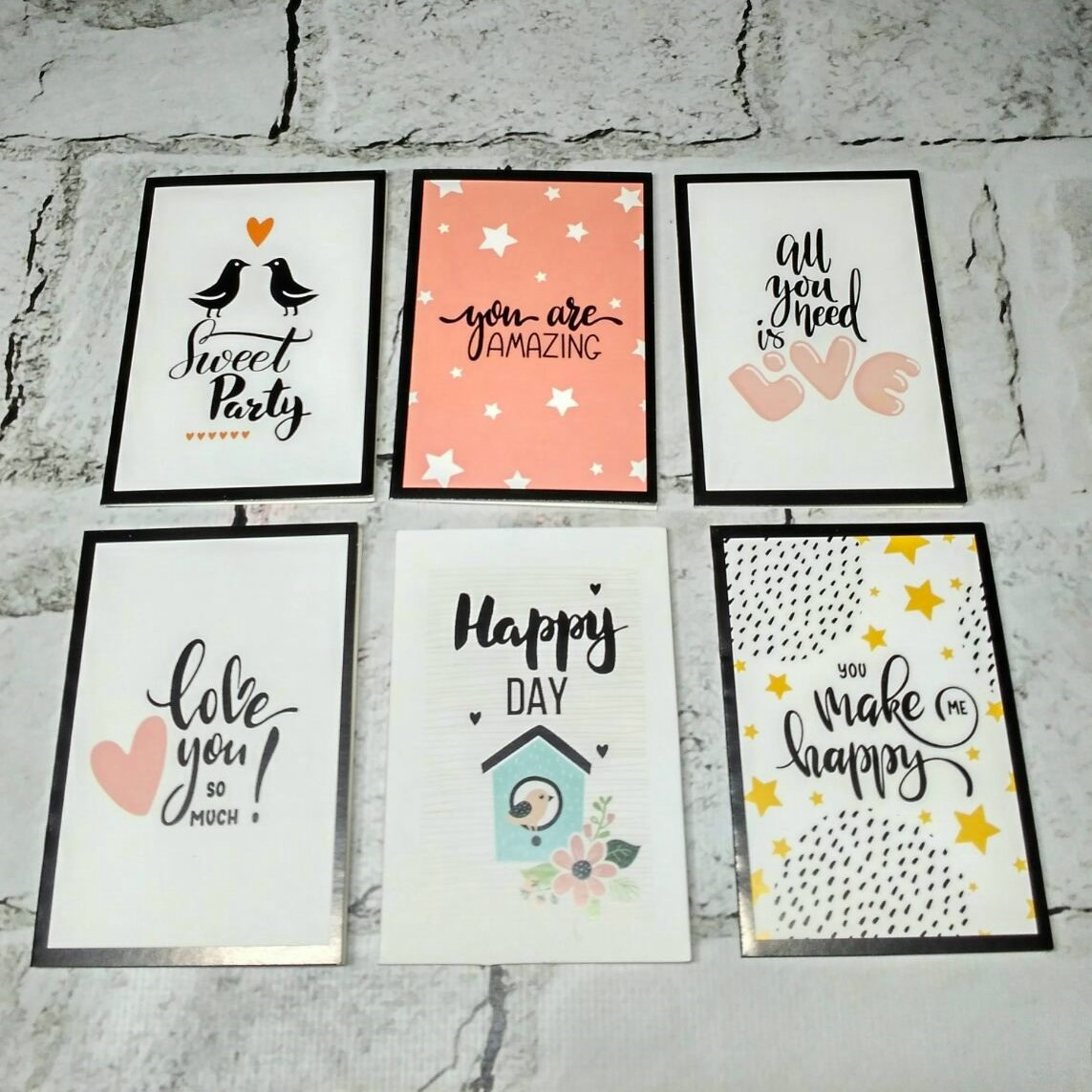 Листівки міні подарункові I love you 6,6х9,4 см Мікс 6 шт 5504-5-1