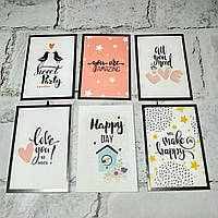 Листівки міні подарункові I love you 6,6х9,4 см Мікс 6 шт 5504-5-1