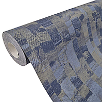 Вінілові шпалери 10.05 × 1.06 м Marburg 30864, глибокий синій із геометричним візерунком для спальні, вітальні, передпокою