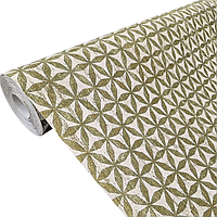 Вінілові шпалери 10.05 × 1.06 м Marburg 58928, бежеві із золотистим візерунком для спальні, кабінету, вітальні