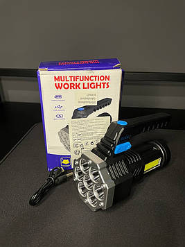 Високопотужний ліхтар LiHangStar 7LED з COB-бічним світлом та USB-зарядкою