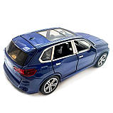 Машинка металева BMW X5 БМВ 1:32 синя світло звук інерція відкр двері багажник капот 16*7*5,5см (36299), фото 5