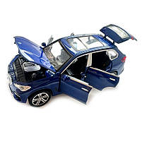 Машинка металева BMW X5 БМВ 1:32 синя світло звук інерція відкр двері багажник капот 16*7*5,5см (36299), фото 6