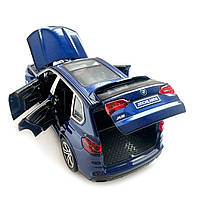 Машинка металева BMW X5 БМВ 1:32 синя світло звук інерція відкр двері багажник капот 16*7*5,5см (36299), фото 7